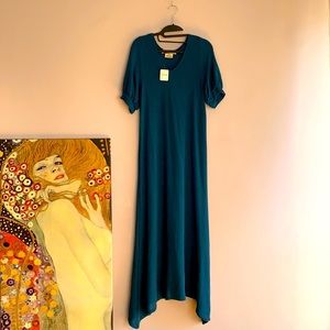 Free People Beach Teal Knit Maxi Dress size M